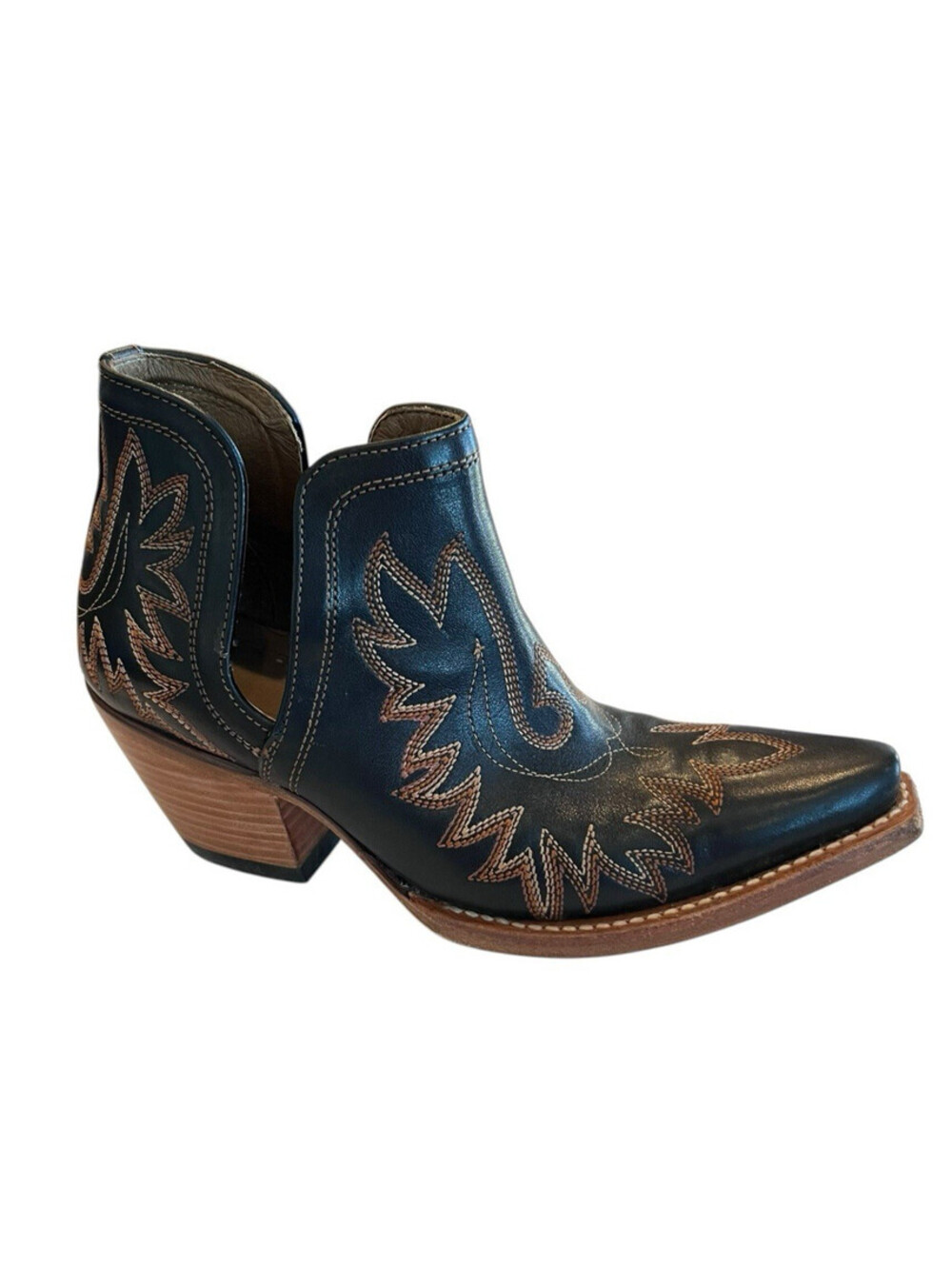 Ariat Boots Women's SZ 8B Dixon Bootie Black Leather Snip Toe Western Booties